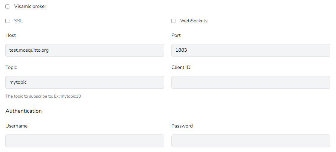 External broker settings
