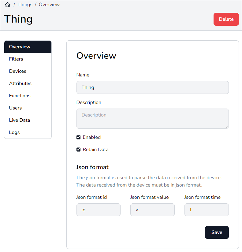 Thing configuration