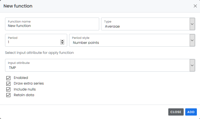 Function settings form